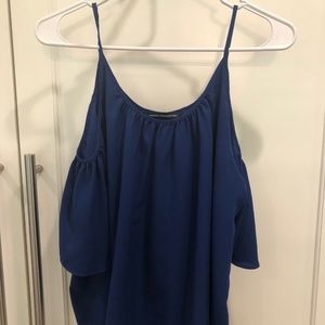 French Connection Shoulder Cut outs Blue top XS